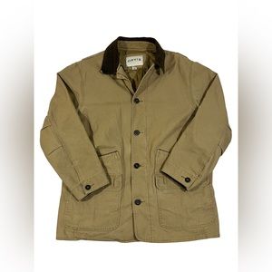 Orvis Jacket Mens sz L Brown Chore Barn Canvas Hunting Corduroy Collar Quilted